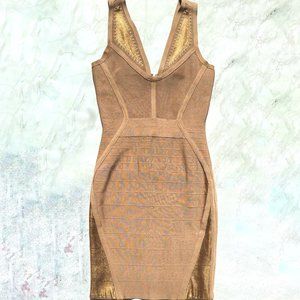 Marciano Los Angeles Women's Brown Sleeveless Back Zipper Midi Dress Size Small